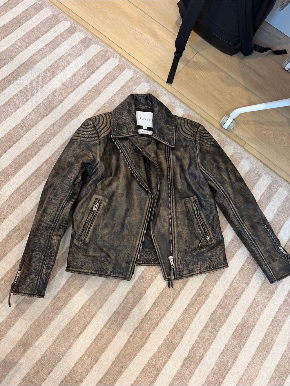 Revolve eaves gia leather moto jacket in brown! Sold out online!